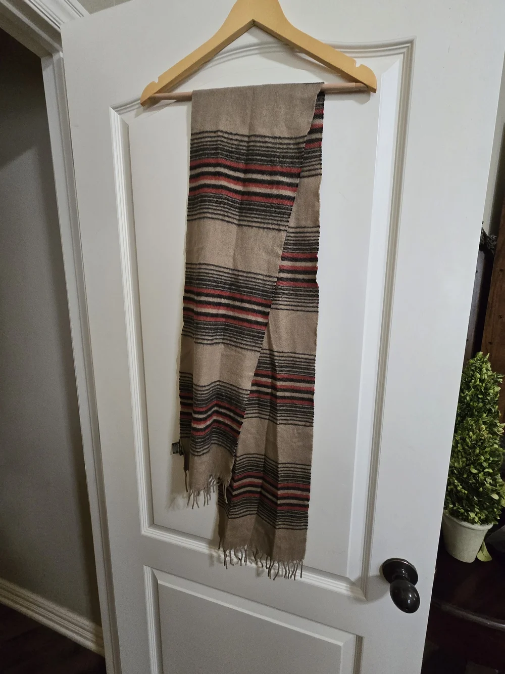 Eddie Bauer Taupe Knit Scarf with Logo Tag